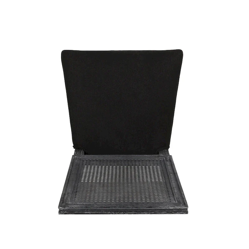 Natural Wood and Cane Upholstered Dining Chairs for 4 People