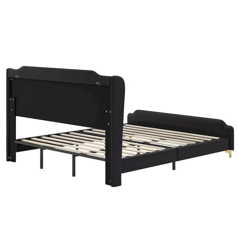 Modern Soft-Upholstered PU Leather Bed