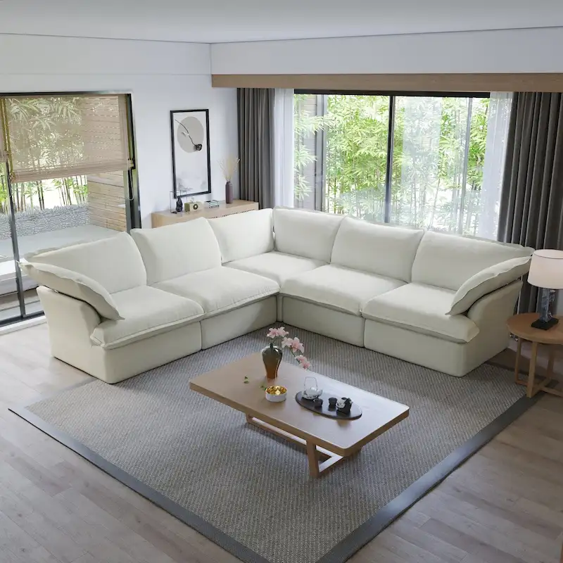 L-shape Sectional Sofa Modern Upholstered Modular Sofa