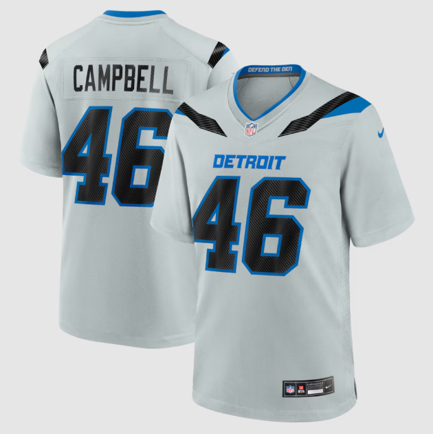 Detroit Lions Jack Campbell Silver 2026 Rivalries Collection Jersey