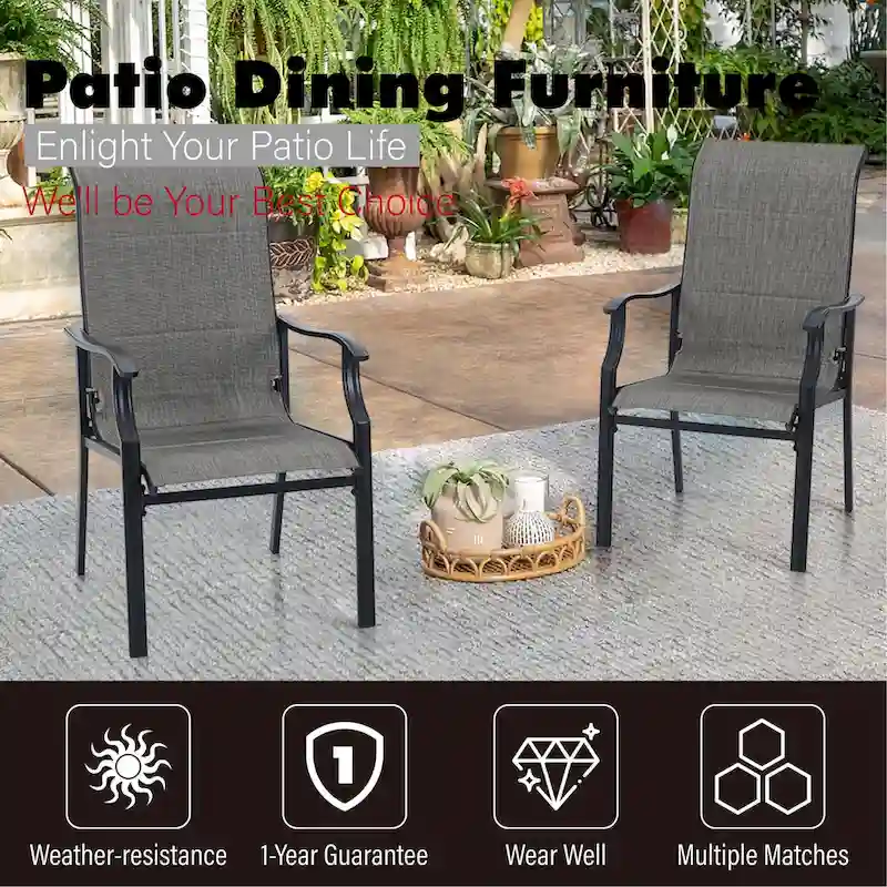 MAISON ARTS Patio Dining Chairs Set of 2
