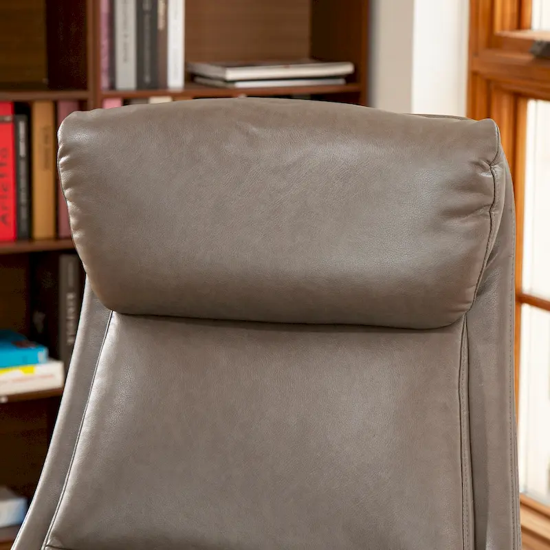 48-inch Mid-Century Adjustable Swivel Faux Leather Office Chair