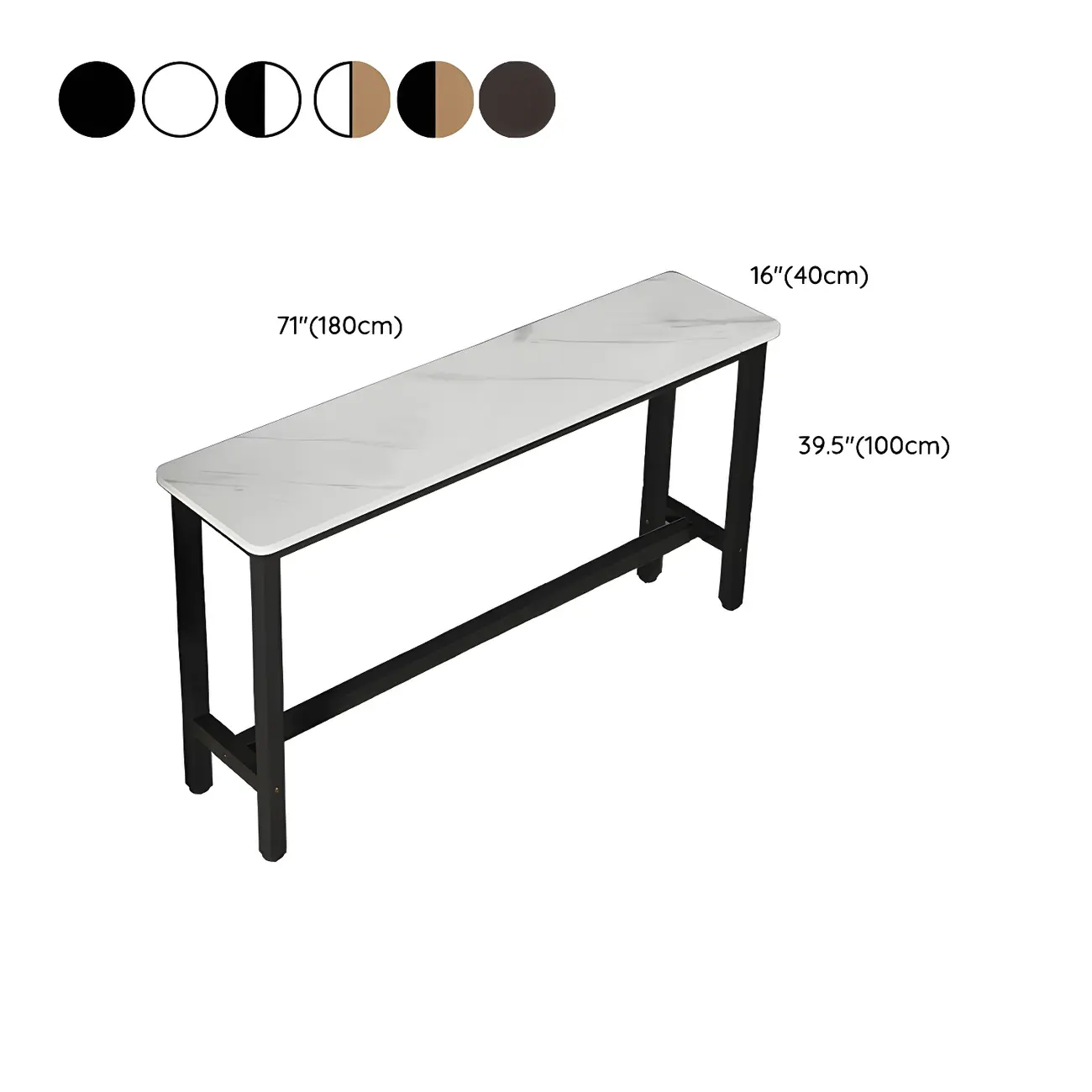 Modern White Wood Top Steel Base Bar Tables