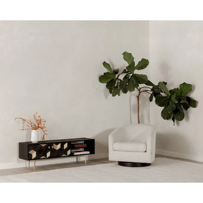 Aurelle Home Modern Upholsted Swivel Barrel Chair