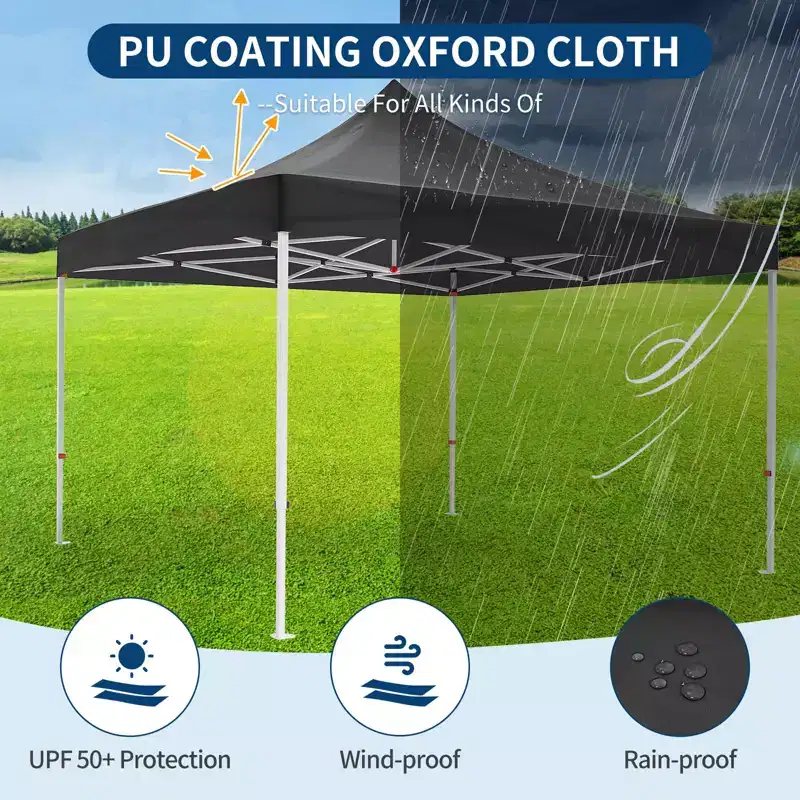 10 x 10 FT Pop Up Canopy, Heavy Duty Tent, All Season Commercial Sun Shelter, for Patio, Backyard, Bench, Garden