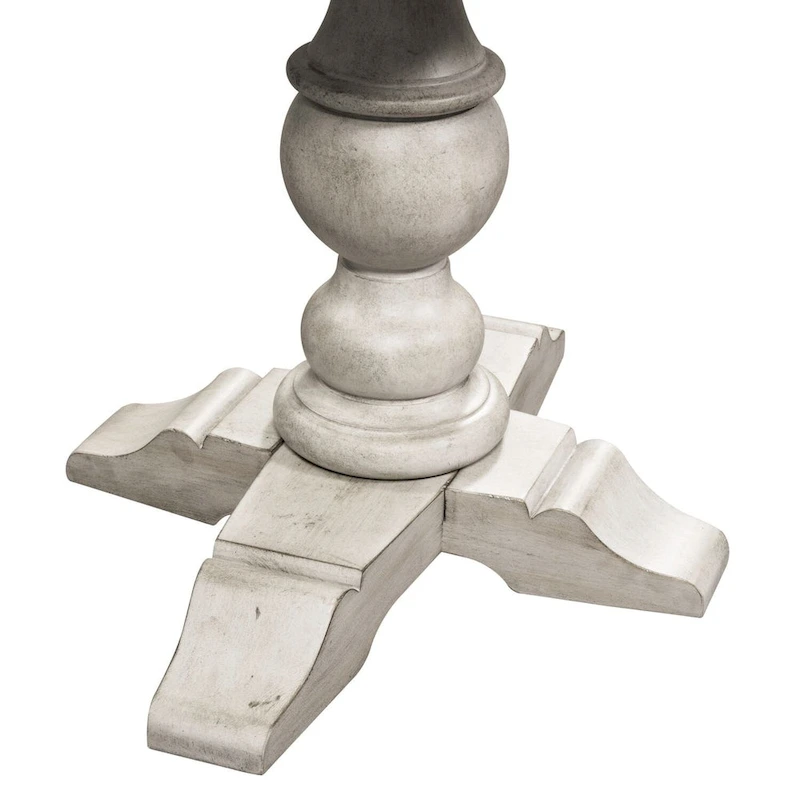 Heartland Antique White Round Pedestal Chair Side Table