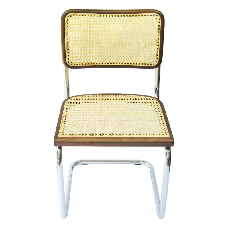 Breuer Chair Company Cesca Cane Dining Chair in Chrome and Walnut