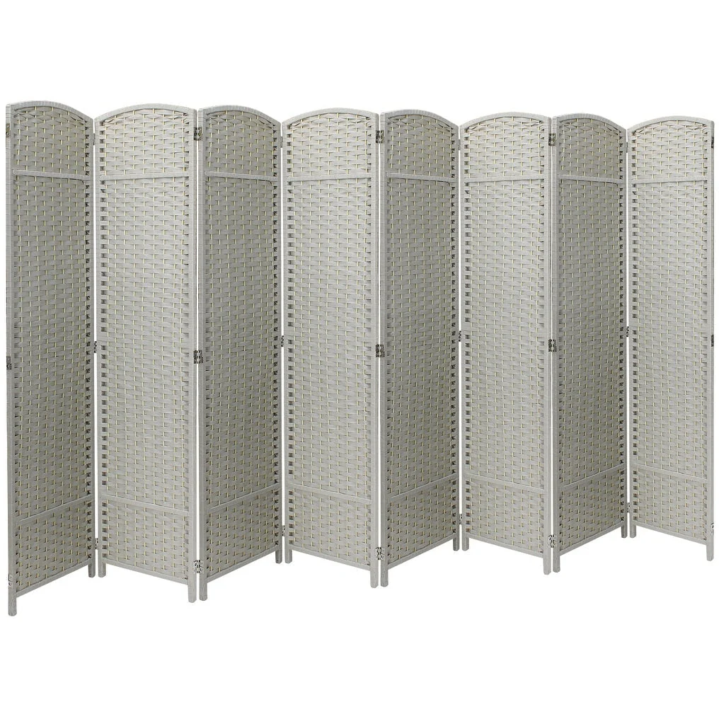 Room Divider Folding Privacy Screen Tall Partition Foldable Wall 8 Panel - 96” L x 19.50” W x 69” H
