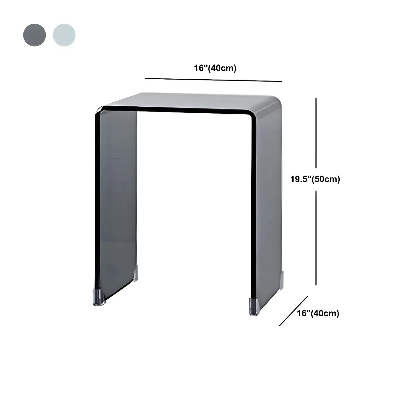 Stylish Clear Glass Nightstand with Open Shelf