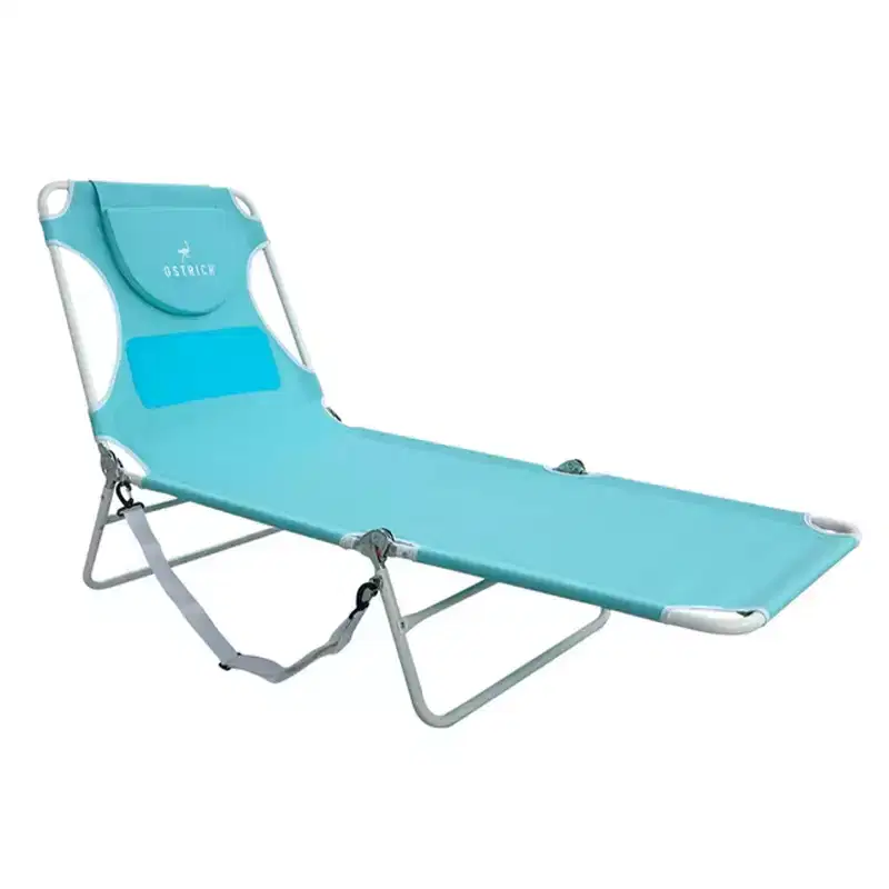 Ostrich The Ladies Comfort Lounger with Chest Support, Foldable and Portable Reclining Outdoor Patio Beach Lawn Camping Pool Tanning Chair, Aqua