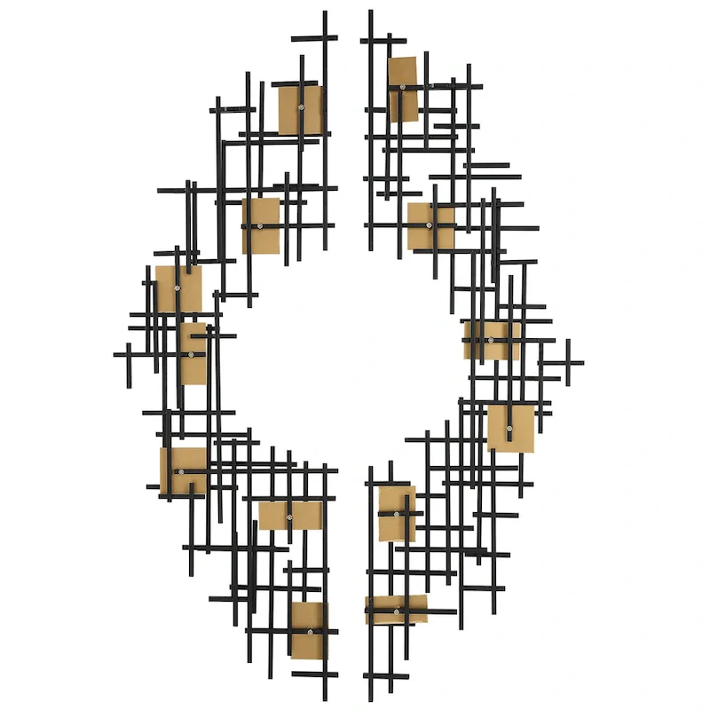 Uttermost Reflection Metal Grid Wall Decors (Set of 2) - 57.5 x 18.75 x 2.38