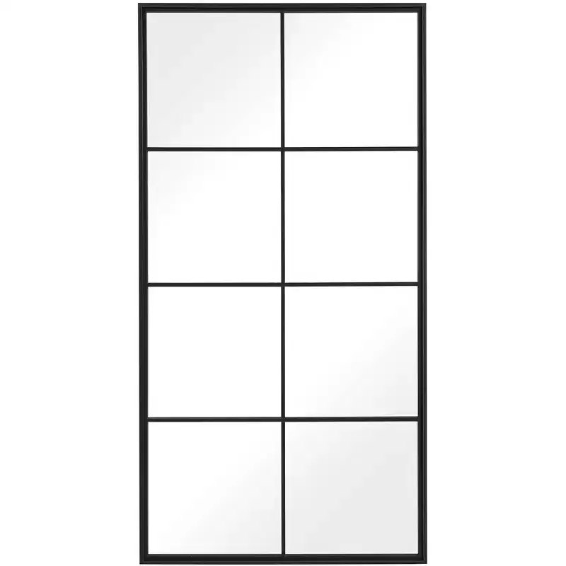 Uttermost Rousseau Wrought-Iron Black 30 x 60 Wall Mirror