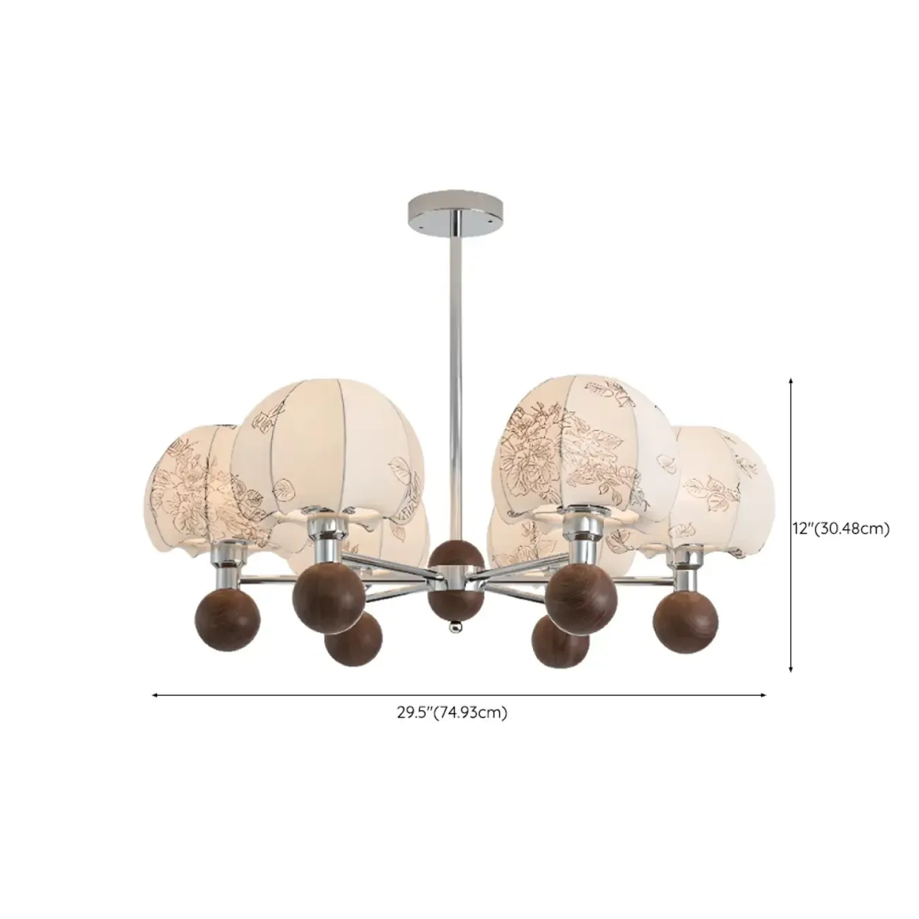 Rustic Beige Flower Fabric Elegant Chandelier