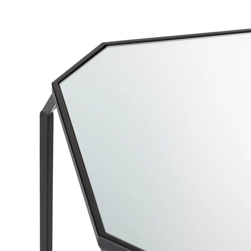 Glitzhome Set of 2 Glam Glass Modern Side Table Sofa Table