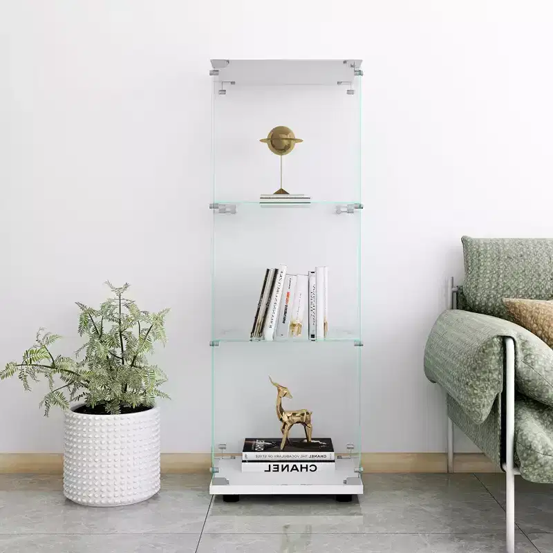 Vatros Glass Display Cabinet Curio Cabinets for Living Room