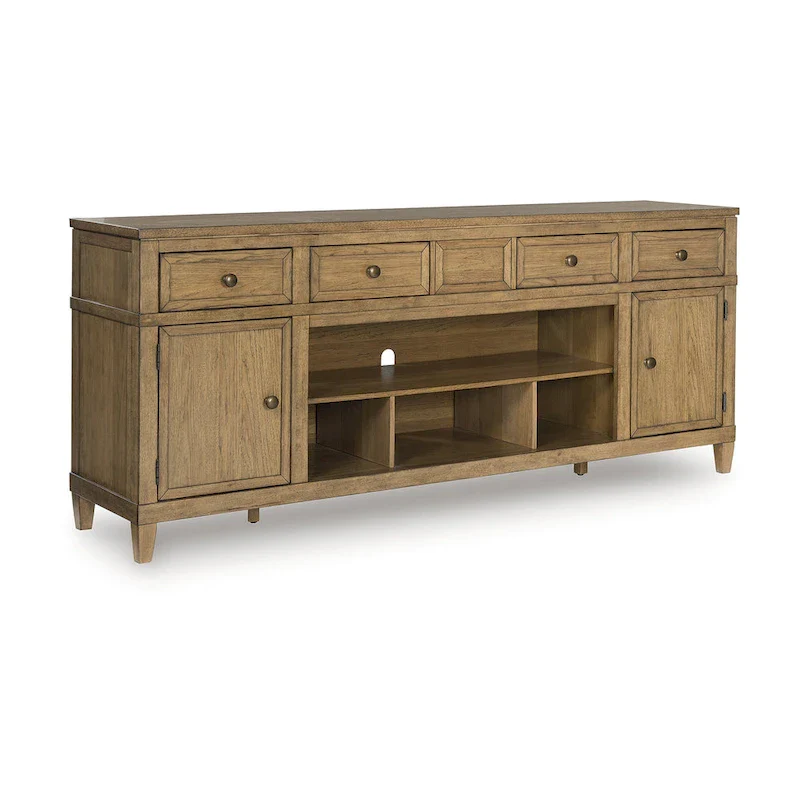Light Brown 81 TV Stand for TVs up to 93 - 81 W x 18 D x 33.38 H