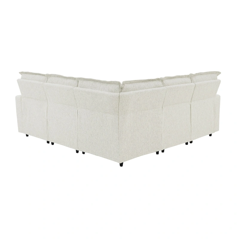 89.76 L-Shaped 5-Seater Sofa with Recliner