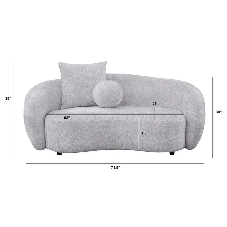 Best Quality 2pc Teddy Fabric Sofa & Loveseat