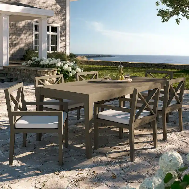 Northlake 7-Piece Outdoor Patio Teak Wood Dining Set