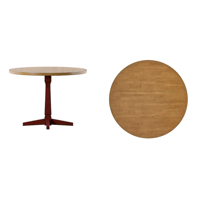 Round Two-Tone Dining Table