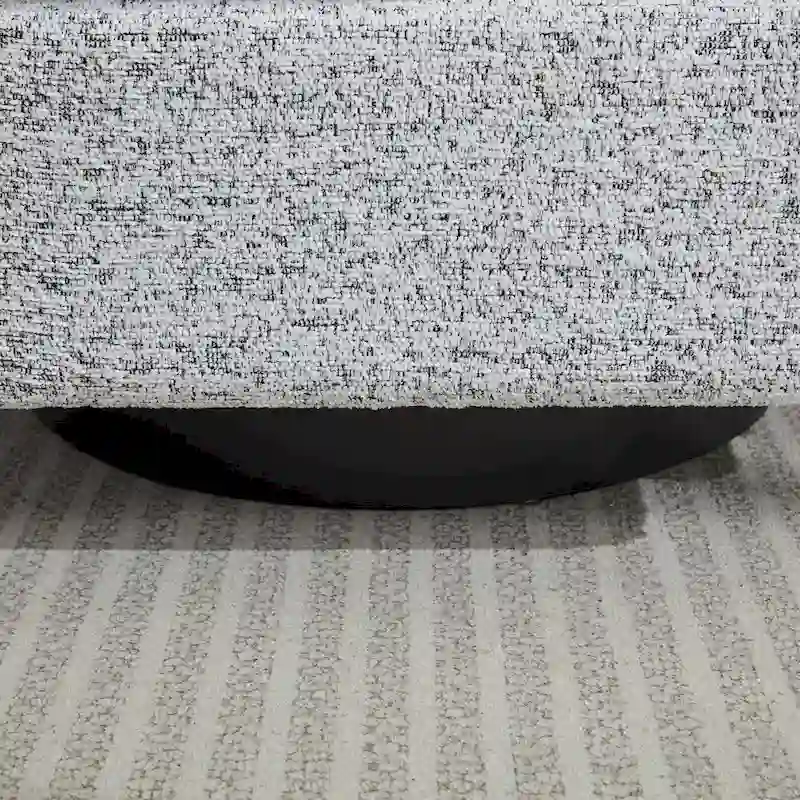 White+Black 31.5 Chenille Swivel Accent Chair with Solid Wood Frame