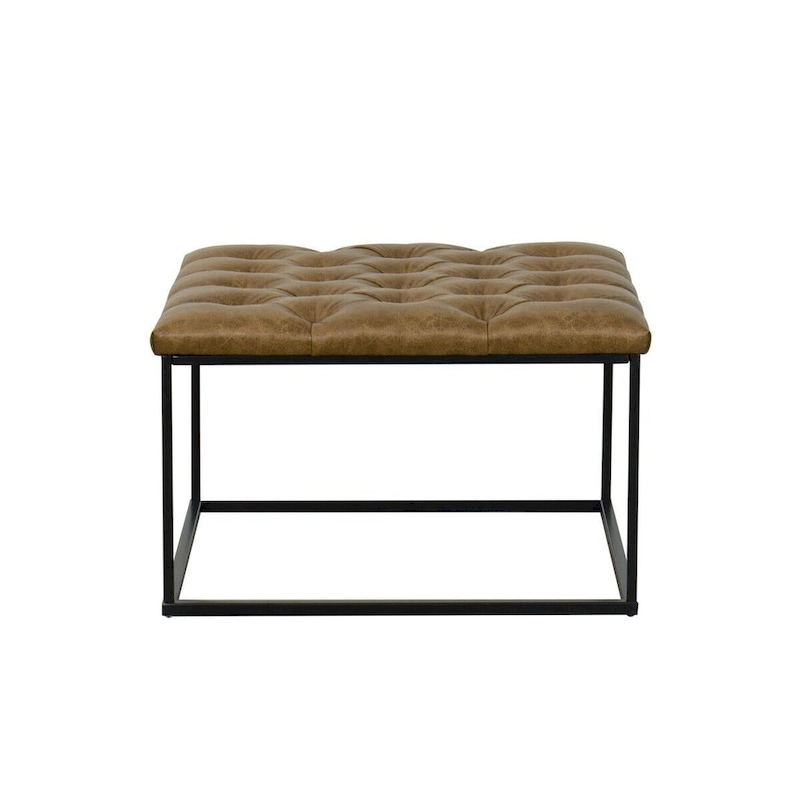 HomePop Draper Square Button-tufted upholstered top Cocktail Ottoman