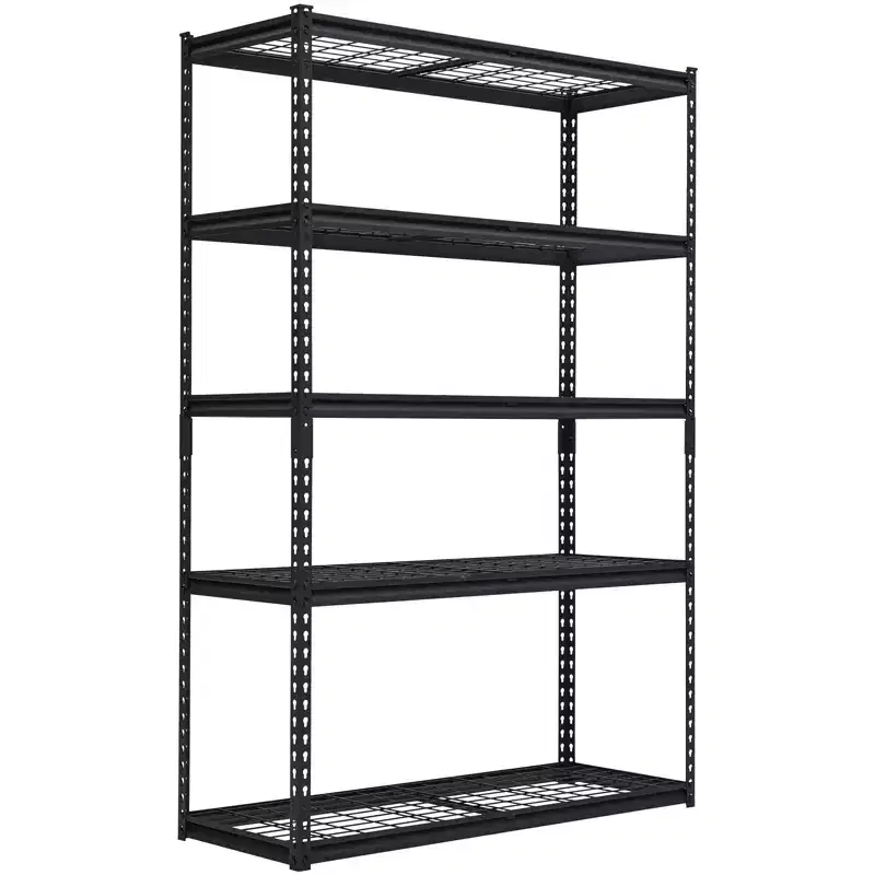 5-Tier Garage Shelving Rack  Industrial Metal Storage Shelf  Adjustable, 2500 lbs Capacity, Steel Wire, Utility for Garage, Basement, Warehouse