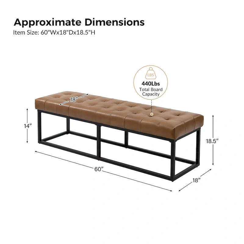 Classic Genuine Leather Bedroom Bench