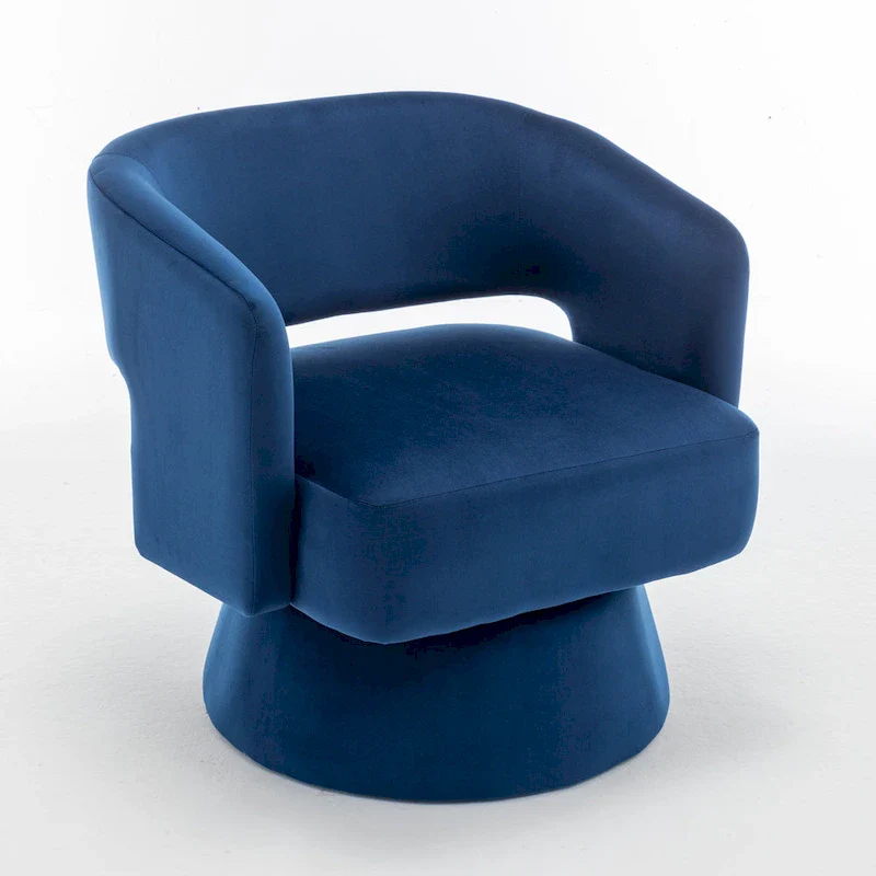 Velvet Swivel Barrel Chair