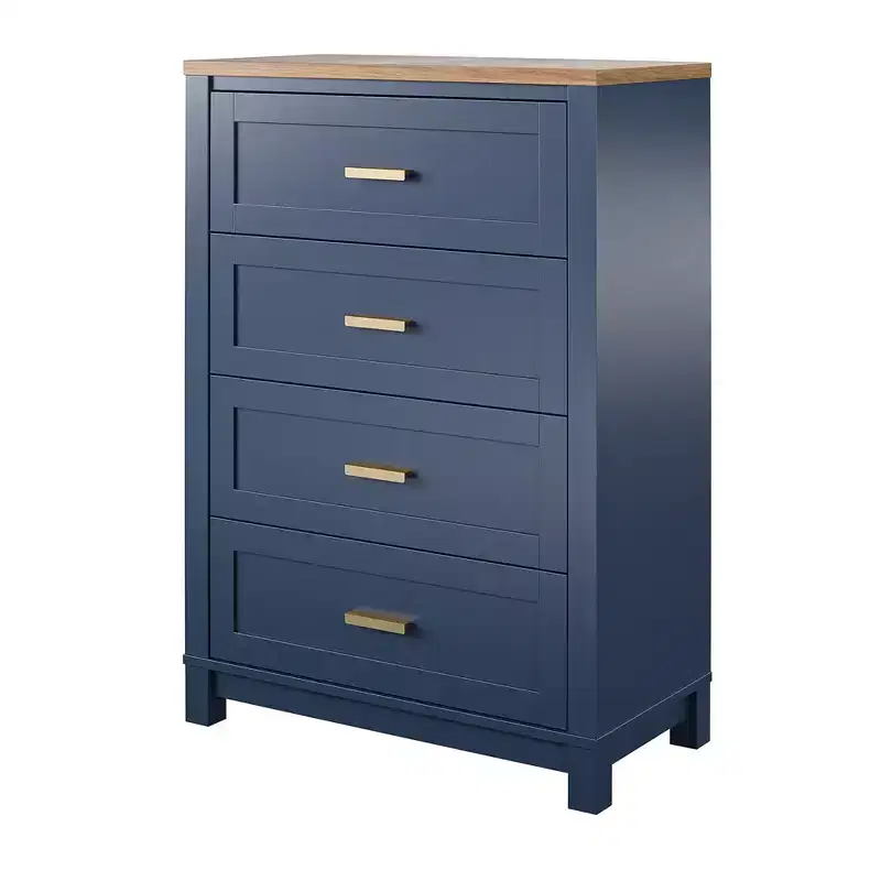 Armada 4-Drawer Dresser, Navy with Walnut Top