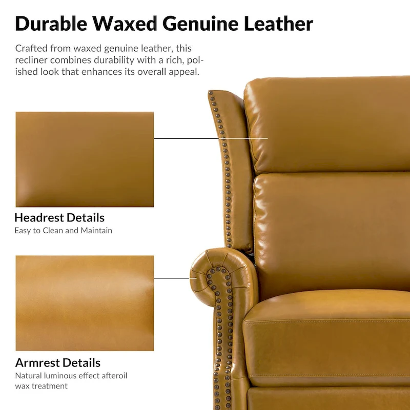 Viviana Traditional Genuine Leather Manual Swivel Glider Recliner by HULALA HOME