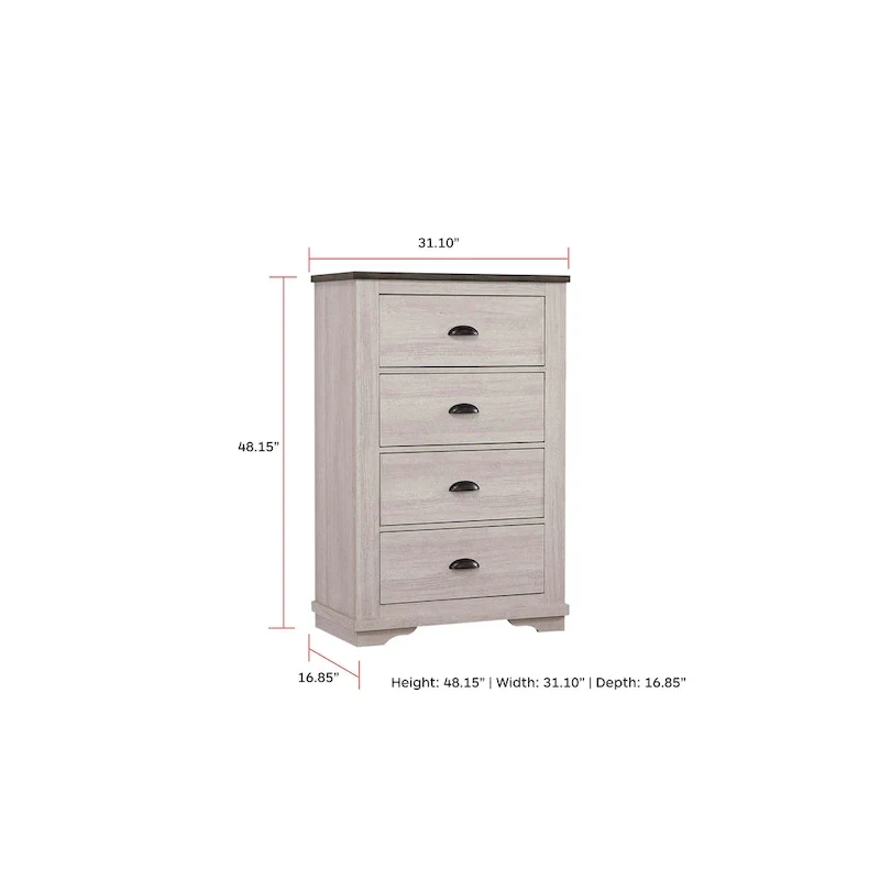 Marilyne 6 Piece Chalk Gray Rustic Sleigh Bedroom Set