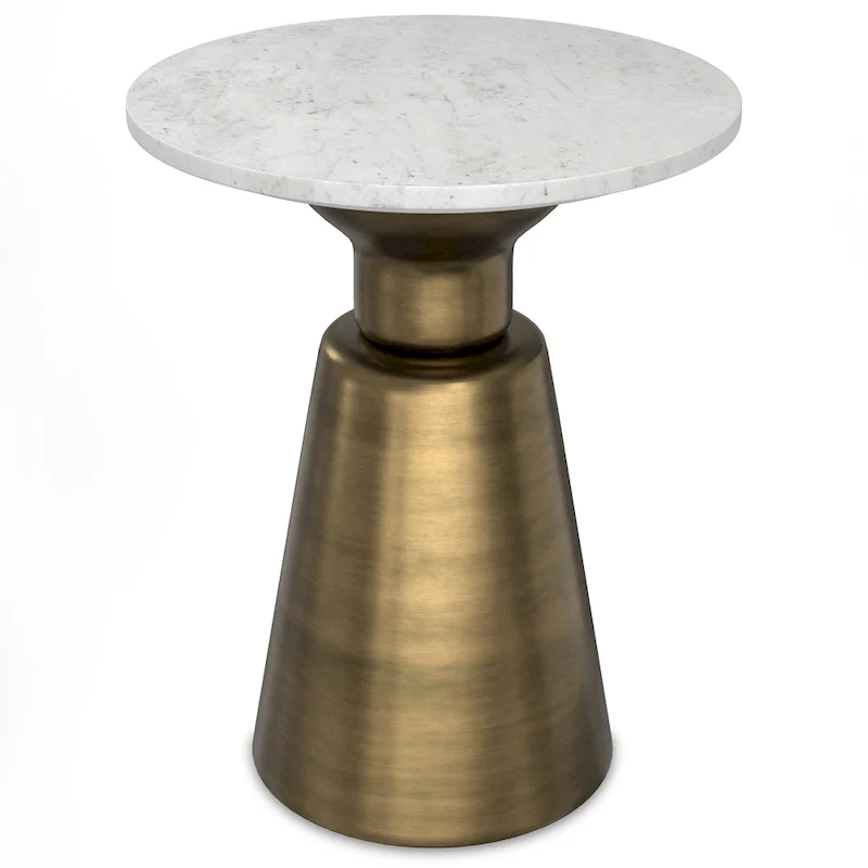 WYNDENHALL Viviana Modern 16 inch Wide Metal Side Table in Antique Brass - 16 inch Wide