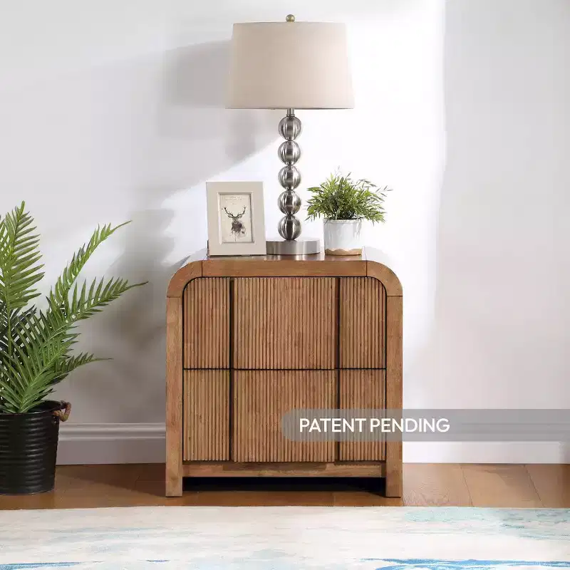 Meridian Furniture,Fluted Nightstand