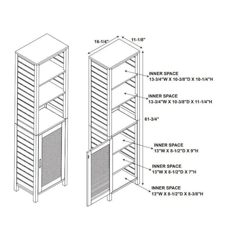 Bracken Bamboo Tall Cabinet