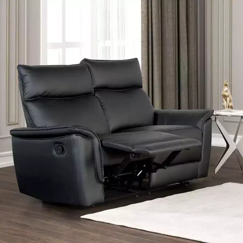 HOMES: Inside + Out Bisous 62.6" Loveseat Leatherette with Manual Side Lever Recliner and Flared Padded Arms
