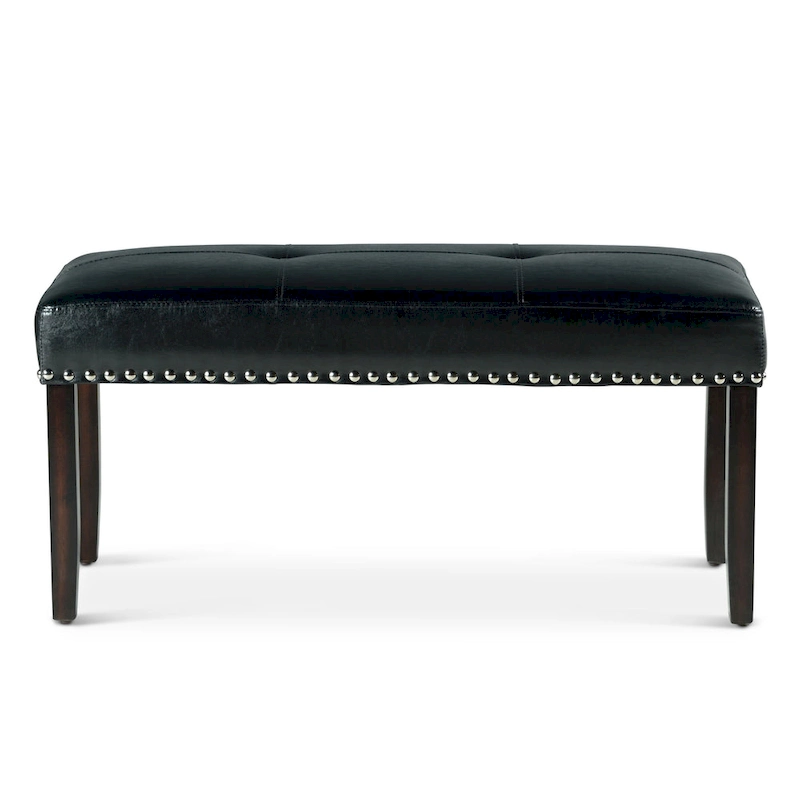 Steve Silver Winlock Faux Leather Dining Bench with Nailheads,