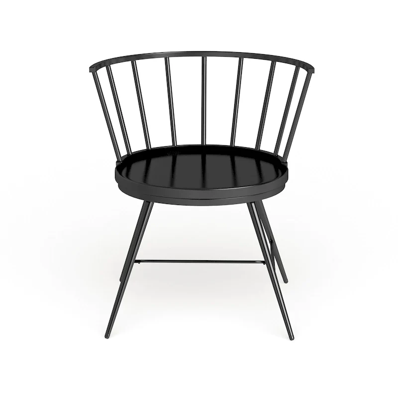 Truman Low Back Metal and Wood Spindle Dining Chair (Set of 2) by