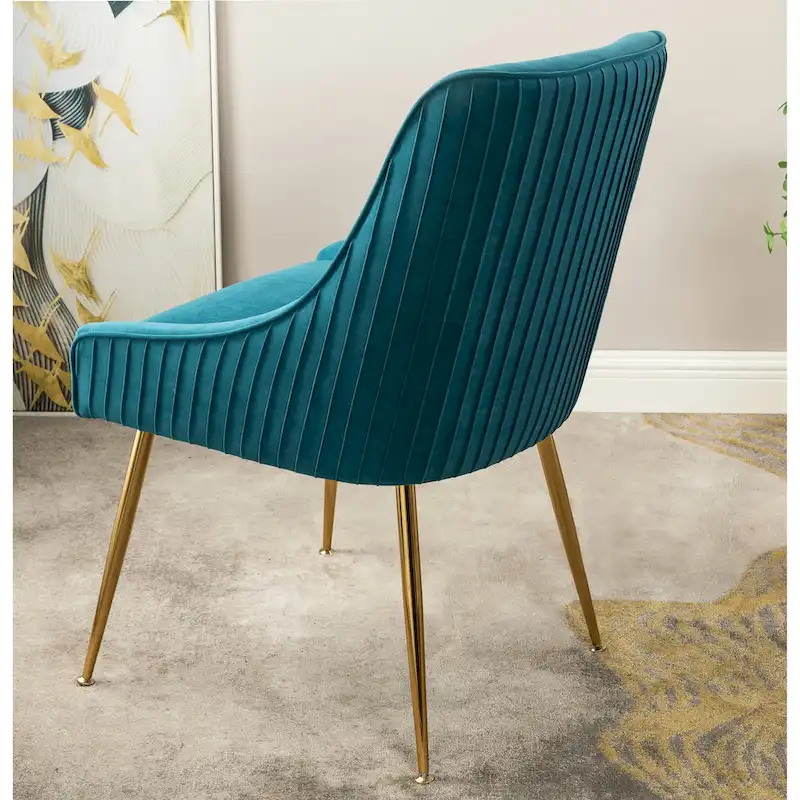 Mid Century Velvet Upholstered Dining Chair