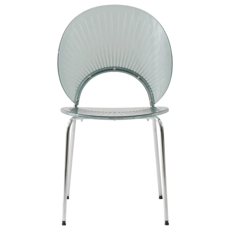 LeisureMod Opulent Plastic Dining Side Chair in Chrome Base