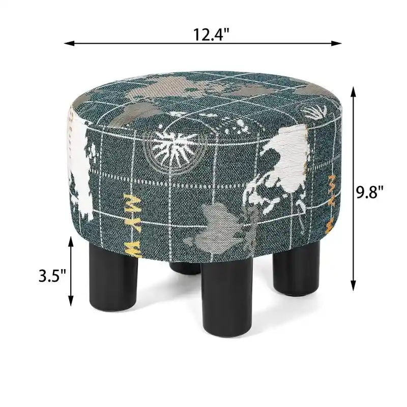 Round Fabric Ottoman Footrest