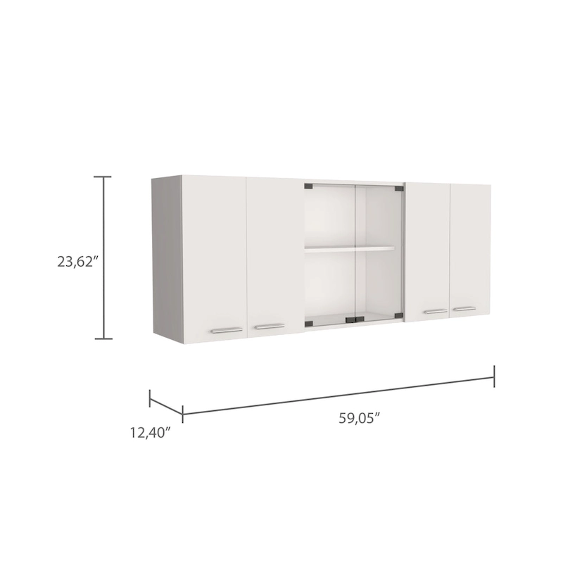 FM Furniture Yuma 150 Wall Cabinet, Two Close Cabinets