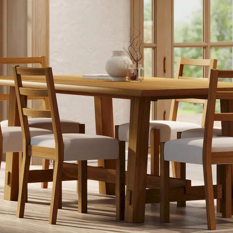 Maven Lane Yves Rectangular Wooden Dining Table in Weathered Black Finish