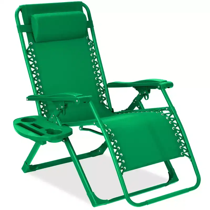 Best Choice Products Monochromatic Zero Gravity Chair, Folding Patio Recliner w/Side Tray, Headrest