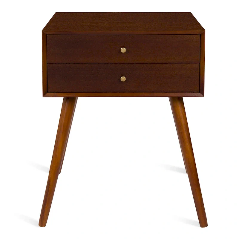 Finco Nightstand Side Table with 2 Drawers