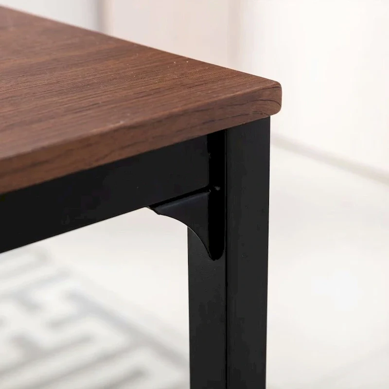 3 Piece Kitchen Table Set with Two Benches Dining Room Table Set 4