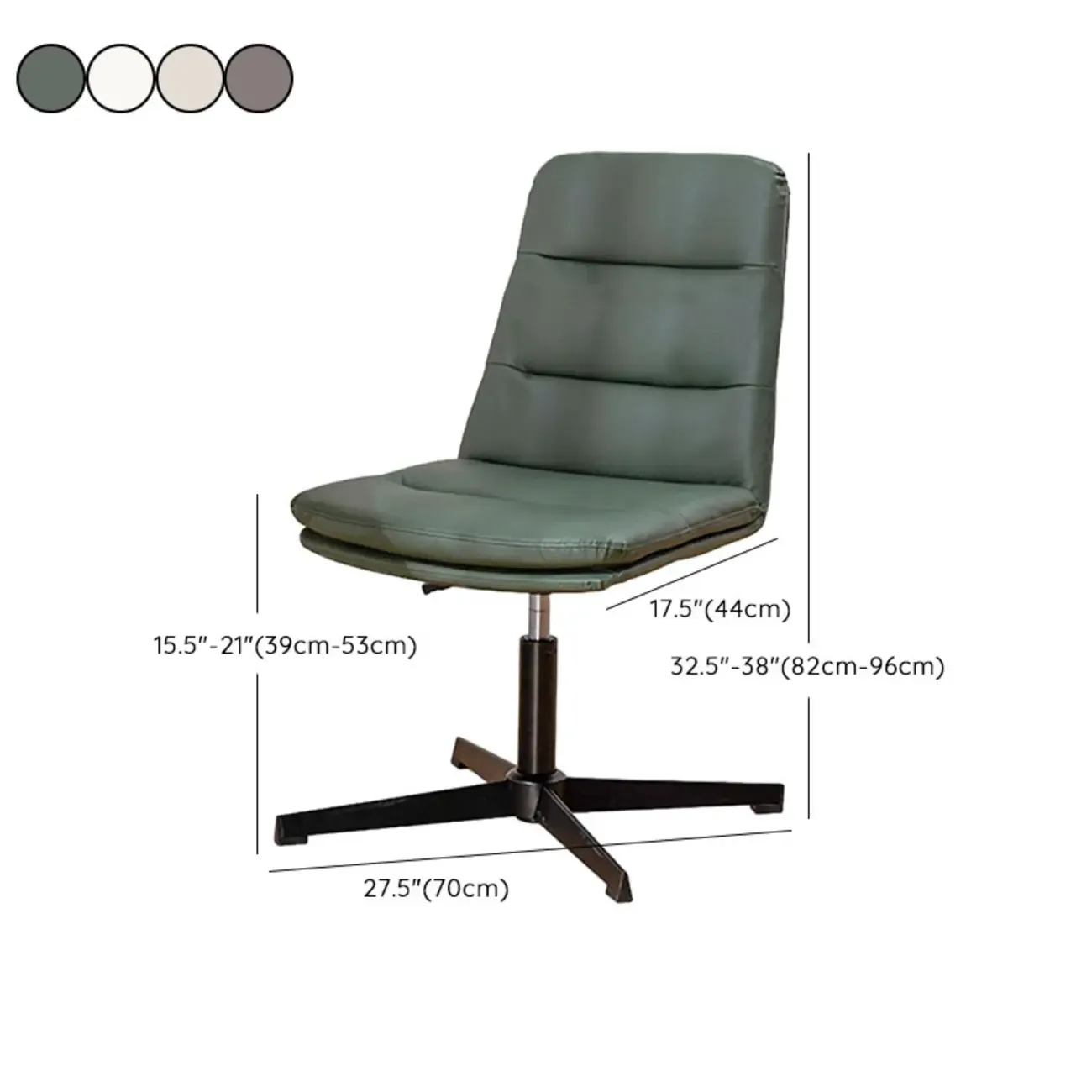 Elegant White Leather Ergonomic Swivel Office Chair