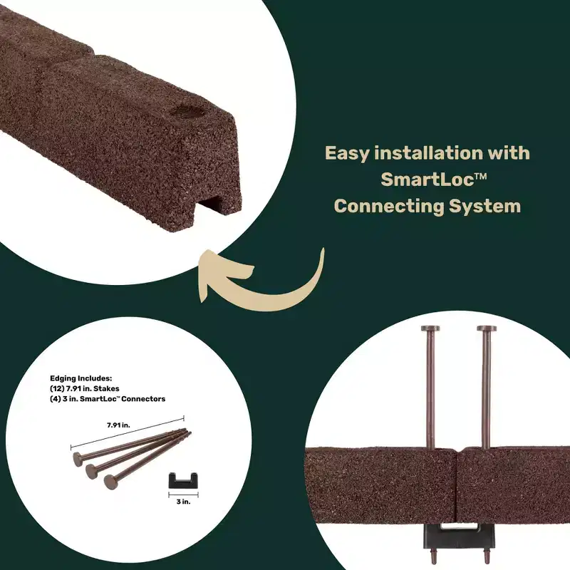 Cobblestone SmartLoc Rubber Landscape Edging