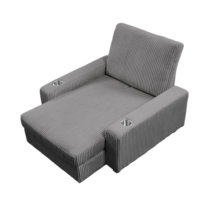 Upholstered Chaise Lounge with Adjustable Backrest Lounge Chair