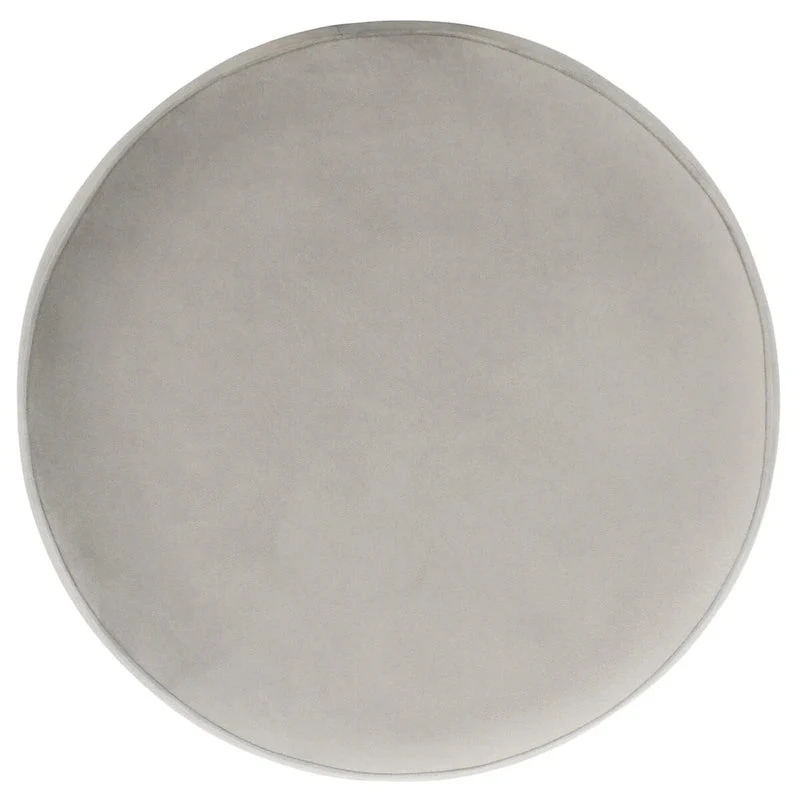 SAFAVIEH Couture Fanka Velvet Ottoman with Brass Base- Navy / Brass